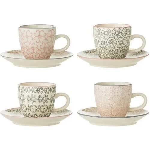 Bloomingville Cécile espressokop med underkop, rose stentøj