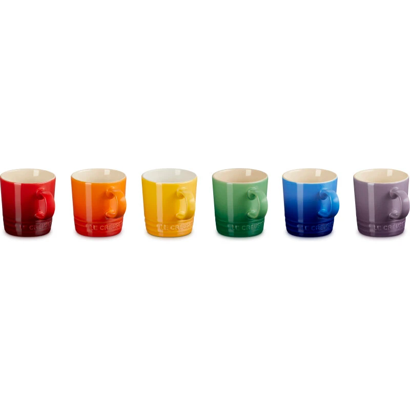 Le Creuset Rainbow Espressokop, 6 stk.