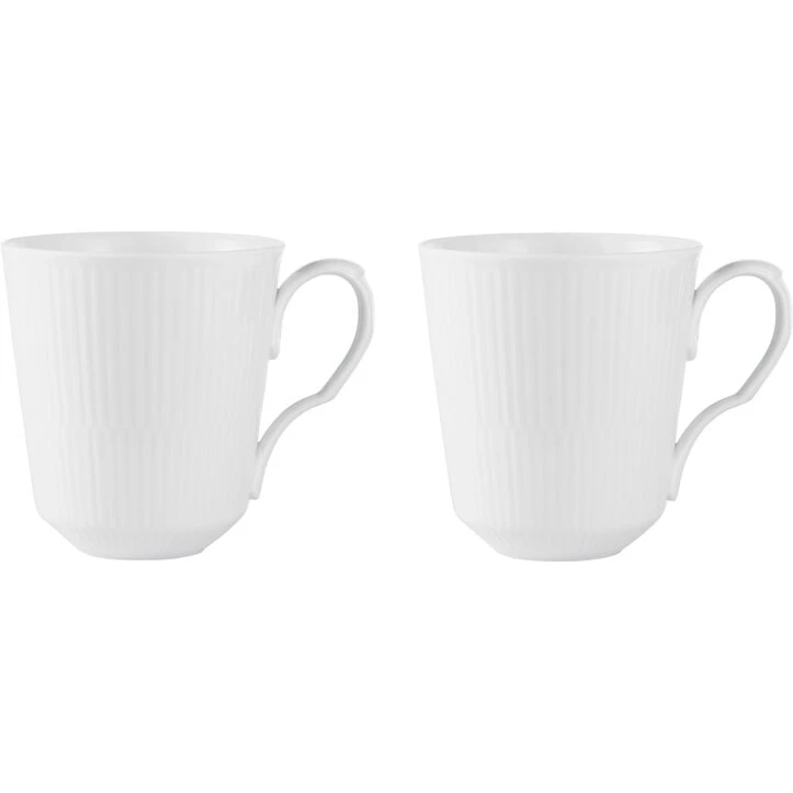 Royal Copenhagen Hvid Riflet krus 38 cl – 2 stk.