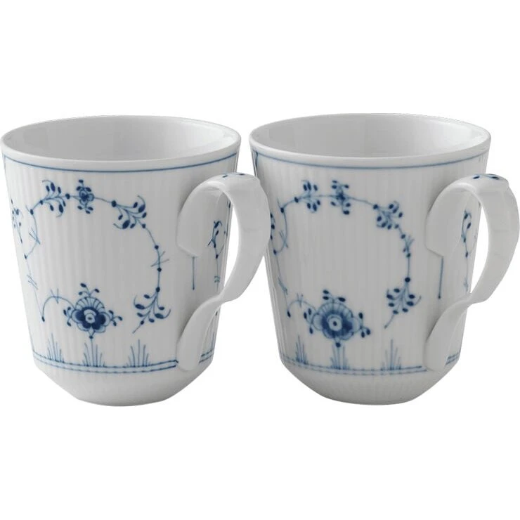 Royal Copenhagen Musselmalet Riflet Kop 38 cl, 2 stk