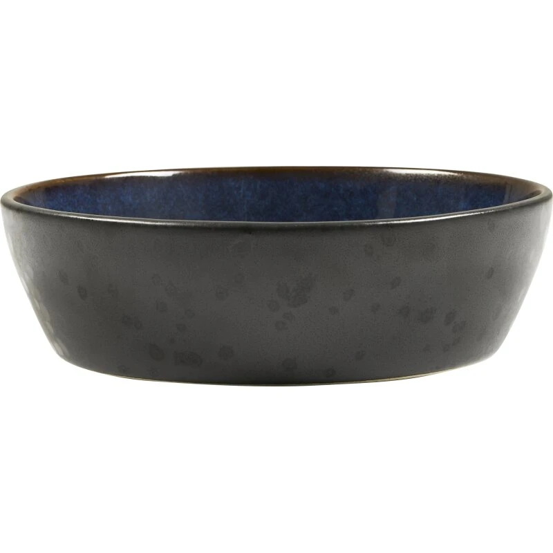 Bitz Suppeskål 18 cm — mat sort med mørkblå glasur
