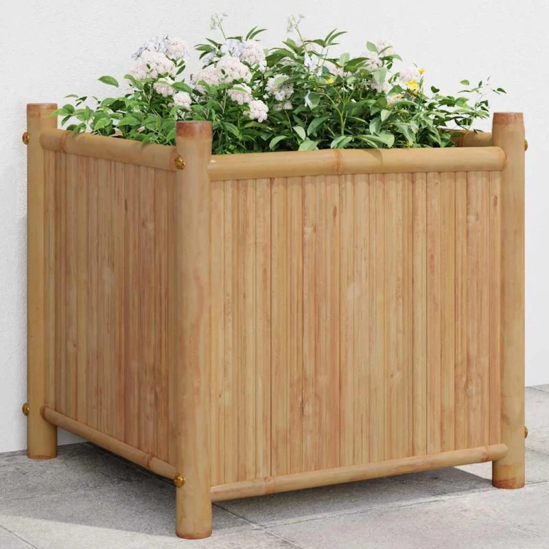 Plantekasse i bambus 40x40x40 cm