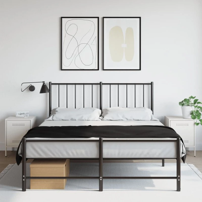 Sengeborde i stål 2 stk. hvide 36x39x50,5 cm