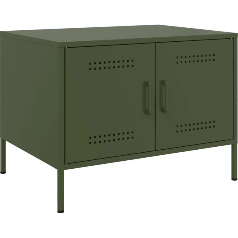 Sofabord i olivengrønt stål 68x50x50,5 cm
