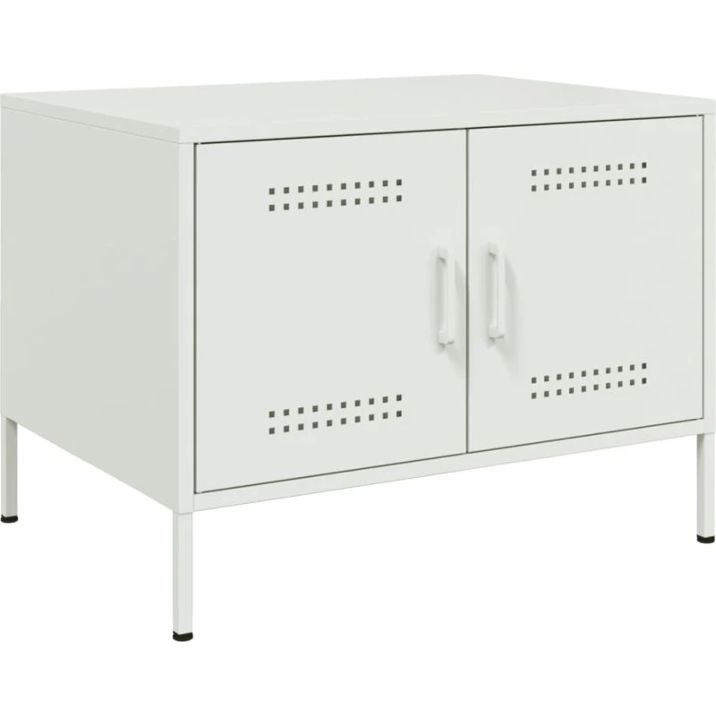 Sofabord 68x50x50,5 cm - Hvidt stål, industrielt