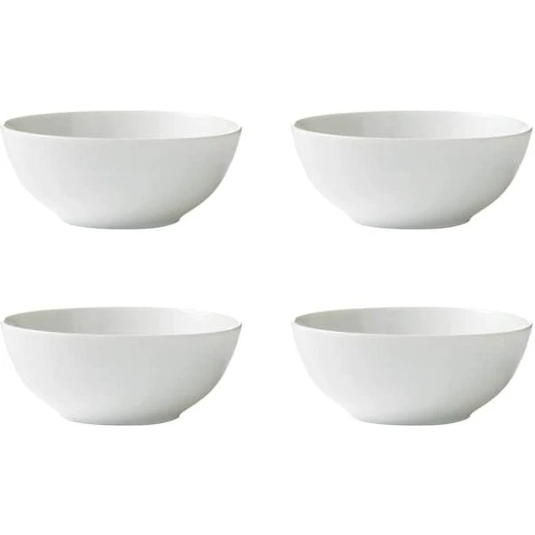 Aida Relief skåle 4 stk, 14 cm – hvid porcelæn
