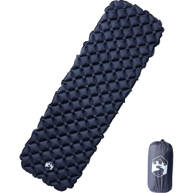 Oppustelig 1-personers campingmadras 190x58x6 cm grå