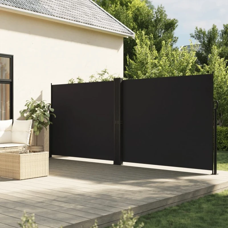 Sammenrullelig sidemarkise 180x1200 cm – Sort