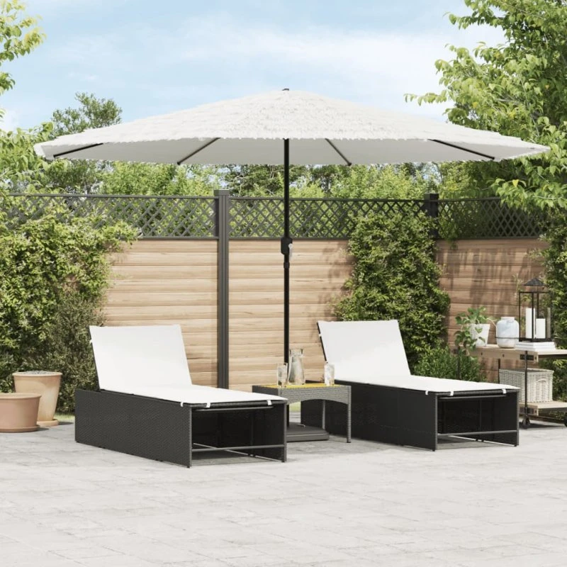 Haveparasol 388x388 cm med stålstang – hvid