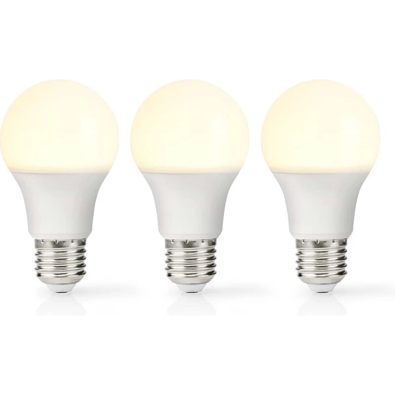 Nedis A60 LED-pære E27 8,0W 806 lm 2700K 3-pak