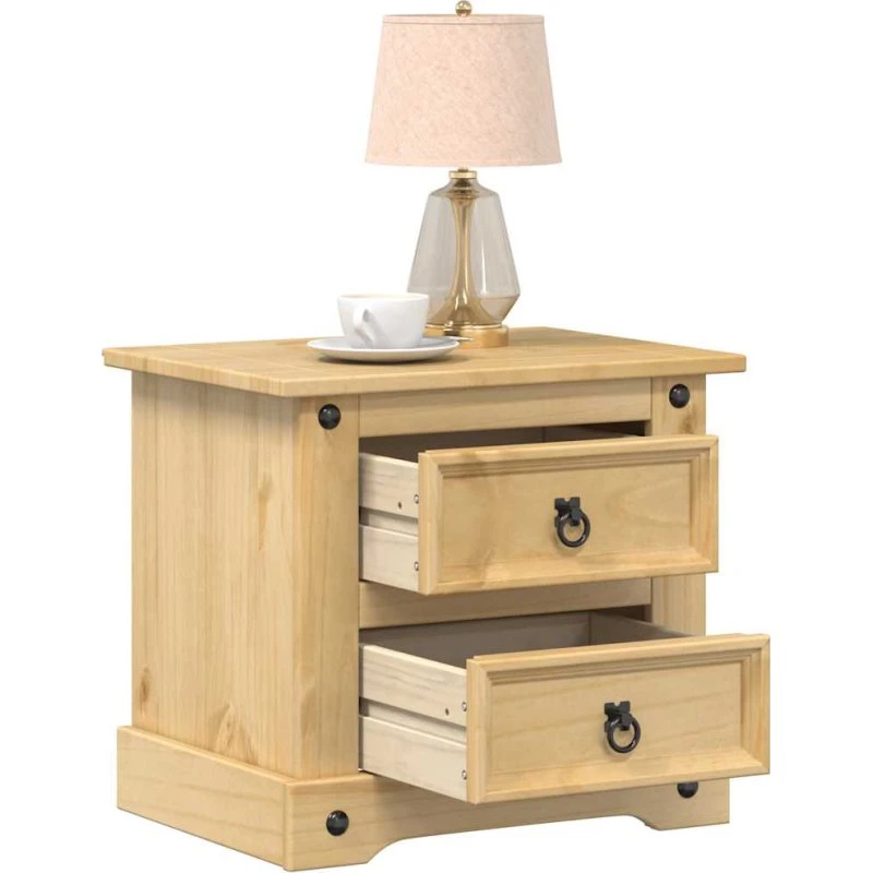 Sengebord Corona i massivt fyrretræ 53x39x50 cm