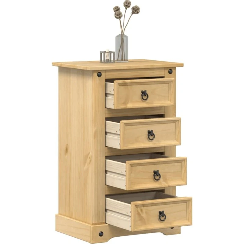 Sengebord Corona i massivt fyrretræ 53x39x84 cm