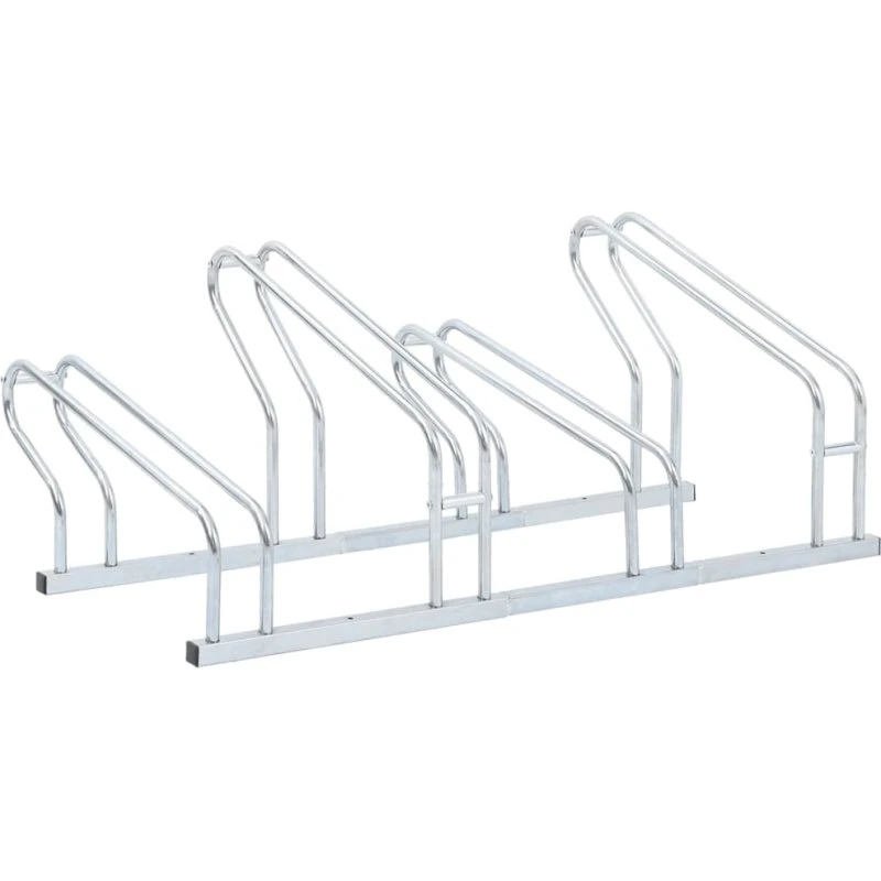 Cykelstativ til 4 cykler – fritstående galvaniseret stål
