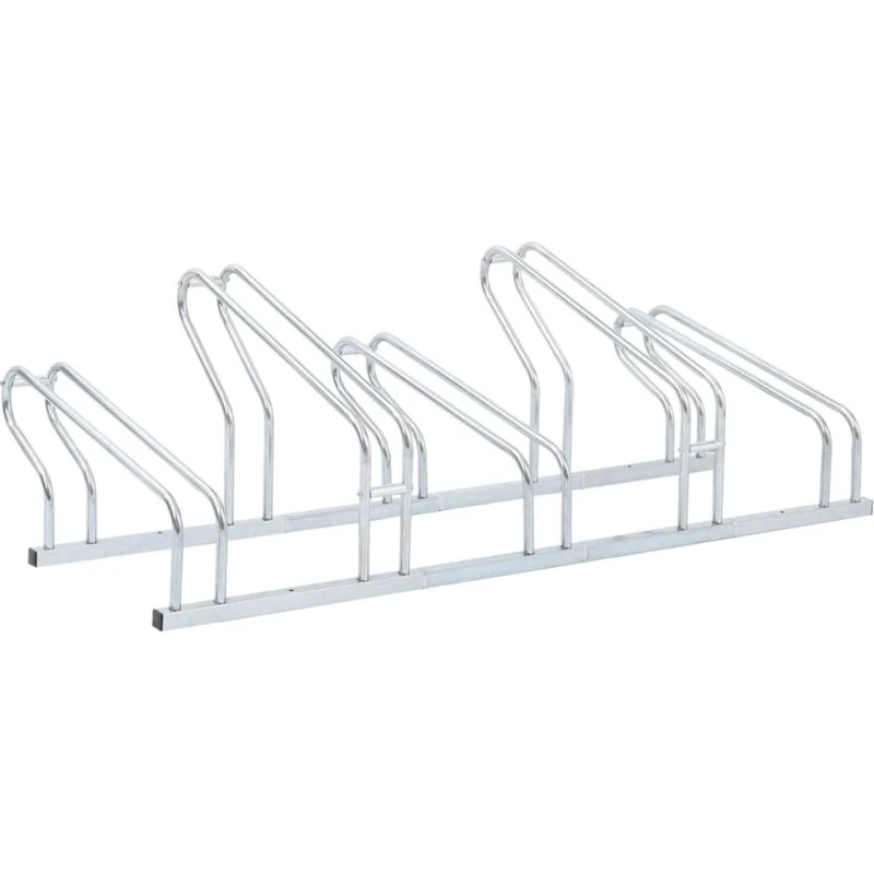 Cykelstativ til 5 cykler - fritstående galvaniseret stål