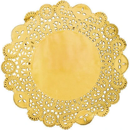 Tallerkenunderlag 35,5 cm guldfarvet, 50 stk