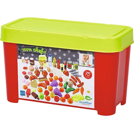 Ecoiffier legemad i kasse, 75 dele (fra 1 år)