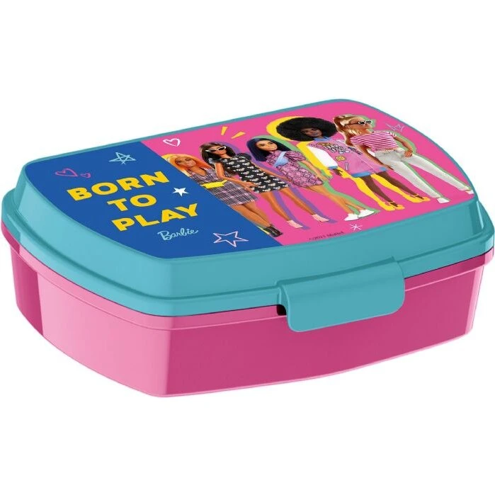 Barbie madkasse 1 rum lyserød/blå 18,5x14x6 cm