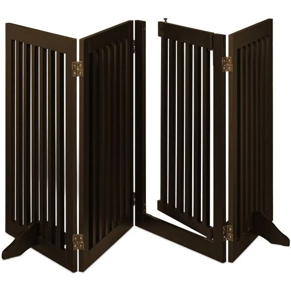 Universal brun sikkerhedsport med dør 92 cm