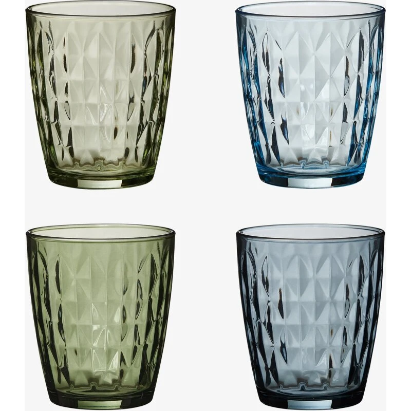 Aida Mosaic vandglas 4 stk. – blå/grøn (34 cl)