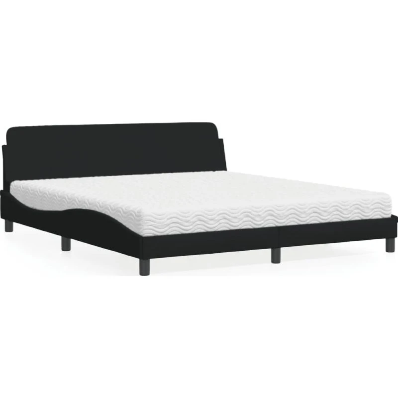 Dover seng med madras 180x200 cm - sort stof