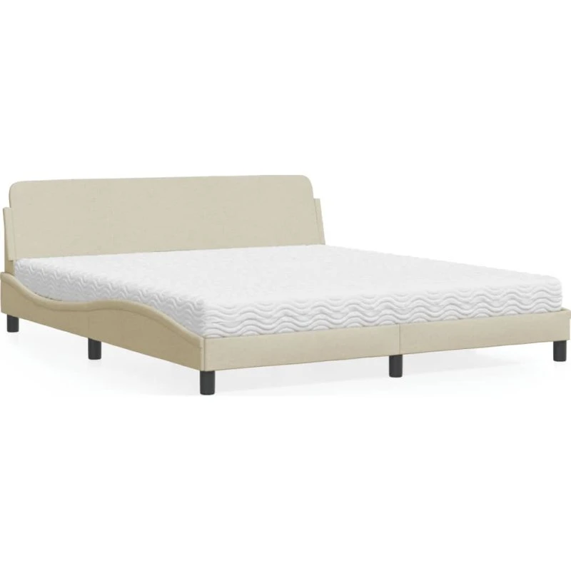 Dover seng med madras 180x200 cm i creme stof