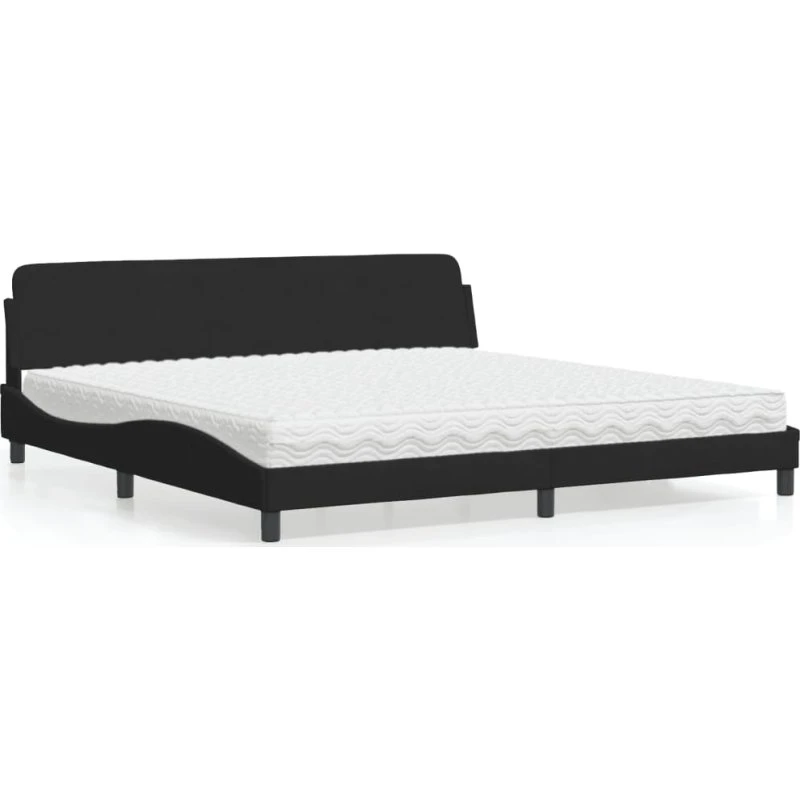 Dover seng med madras 200x200 cm velour sort