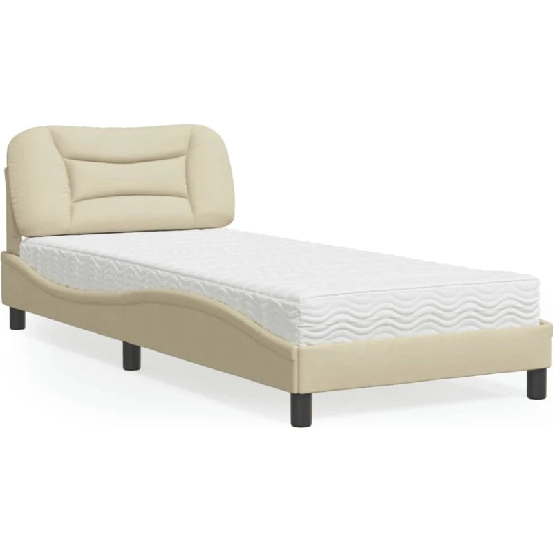 Seng med madras Hvar 90x200 cm – creme stof