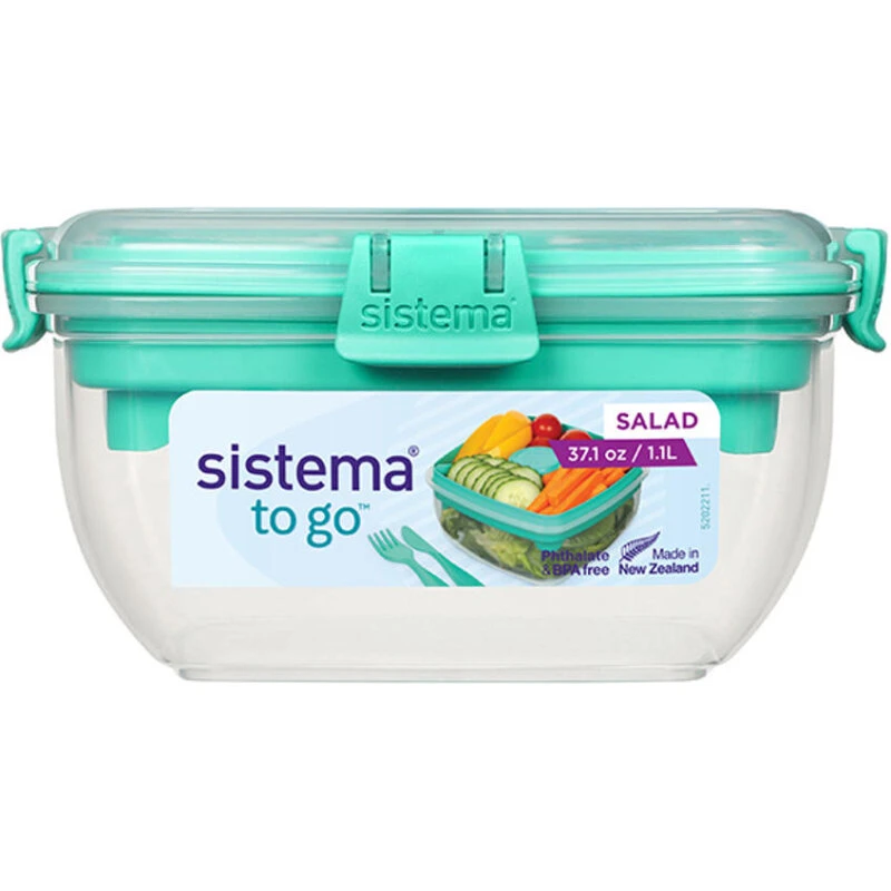 Sistema Salad To Go 1,1 L med bestik & dressingbøtte