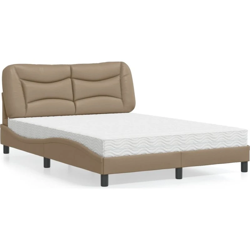 Seng med madras Hvar 120x200 cm – cappuccino kunstlæder