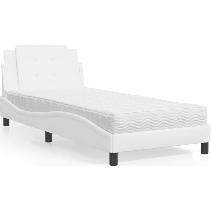 Zadar sengeramme 80x200 cm i hvidt kunstlæder