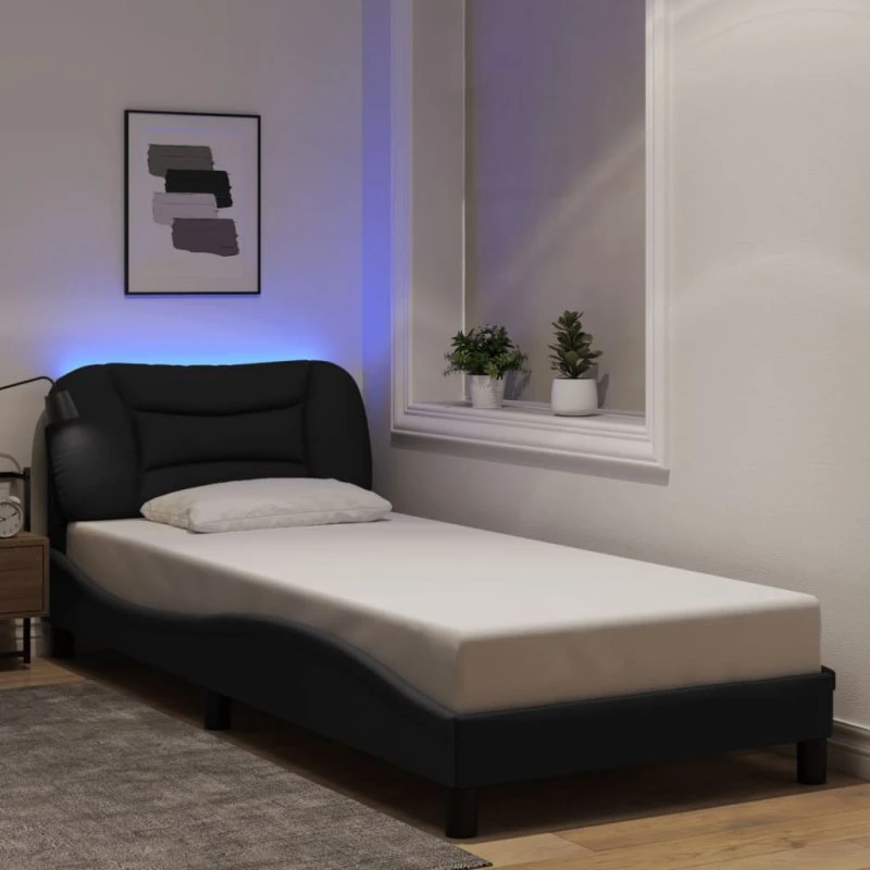 Sengeramme Hvar 80x200 cm med LED, stof sort