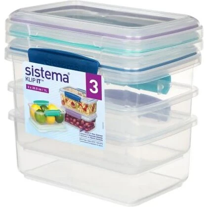 Sistema Klip It Opbevaringsboks 3 stk á 1 L