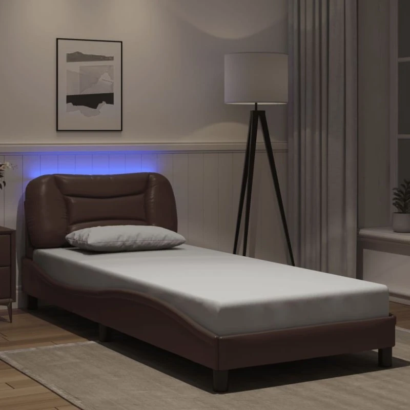Hvar sengeramme 80x200 cm brun med LED (uden madras)