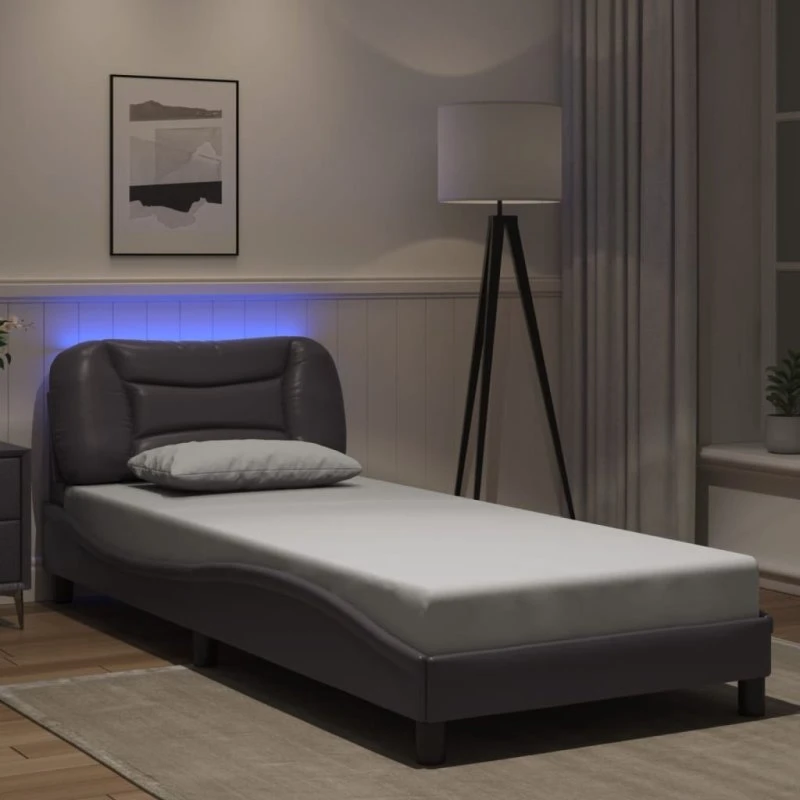 Sengeramme Hvar 80x200 cm med LED - Grå (uden madras)