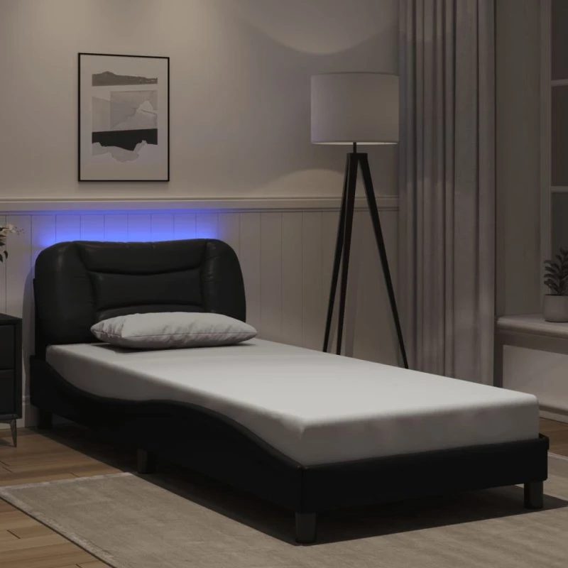 Sengeramme Hvar 90x200 med LED i sort (uden madras)