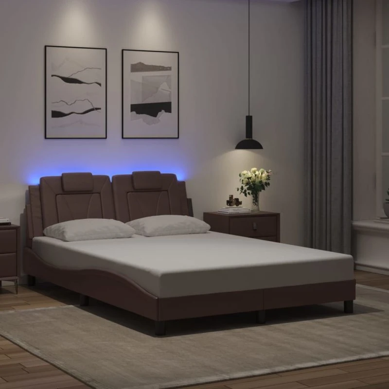 Viana sengeramme 140x190 cm med LED, brun