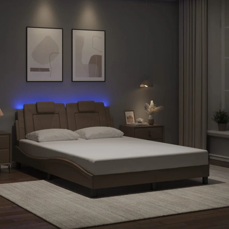 Viana sengeramme 120x200 med LED – cappuccino