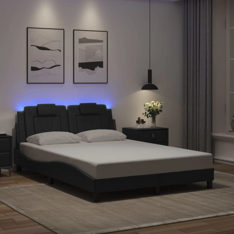 Sengeramme Viana 140x200 med LED – sort (uden madras)