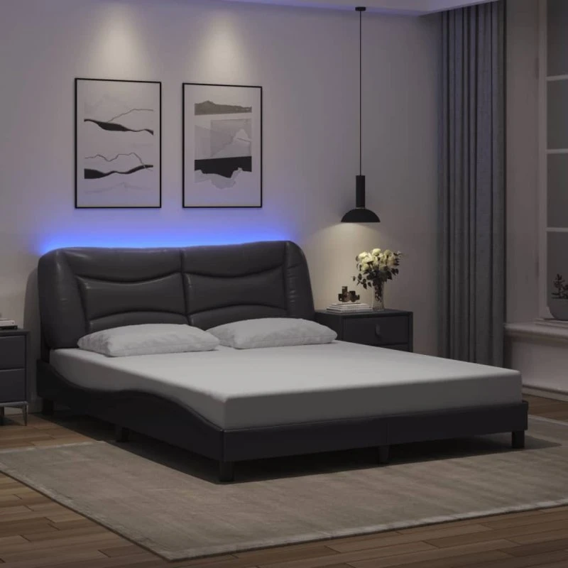 Hvar sengeramme 160x200 cm med LED – grå