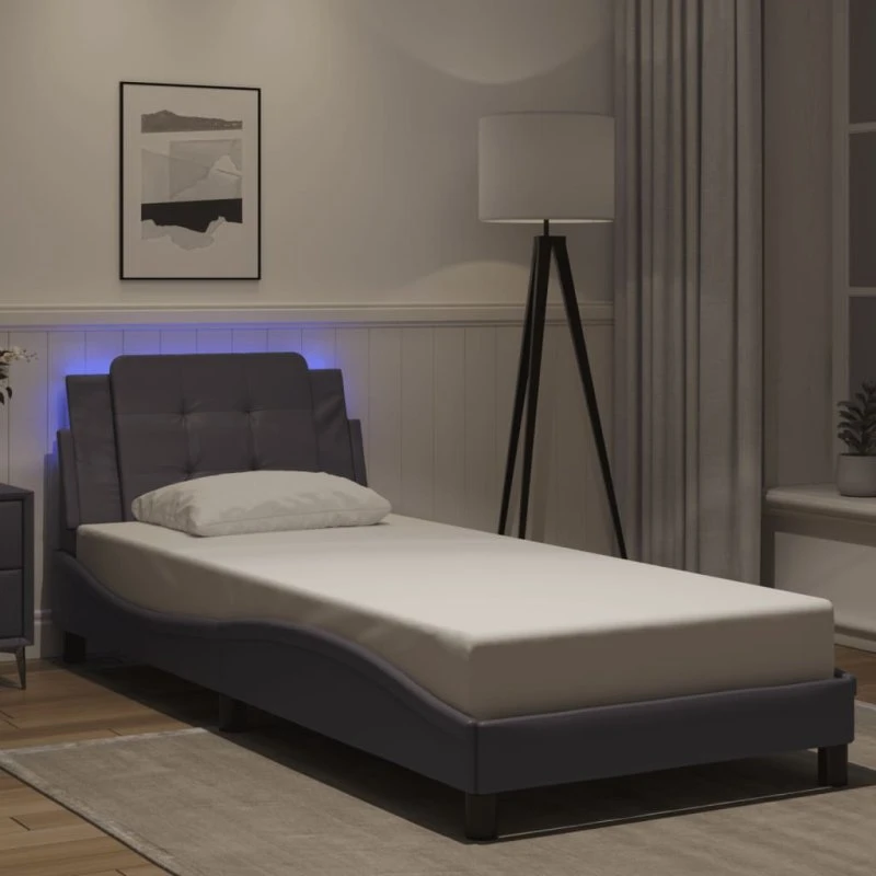 Zadar sengeramme med LED 100x200 cm - grå (uden madras)