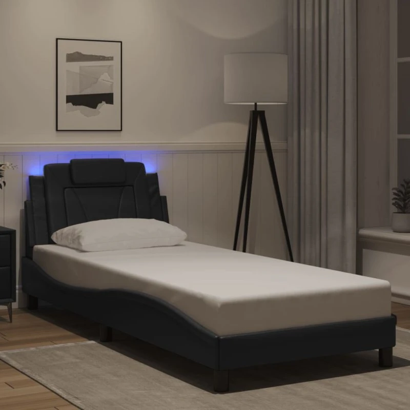 Viana sengeramme 90x200 med LED - sort (uden madras)