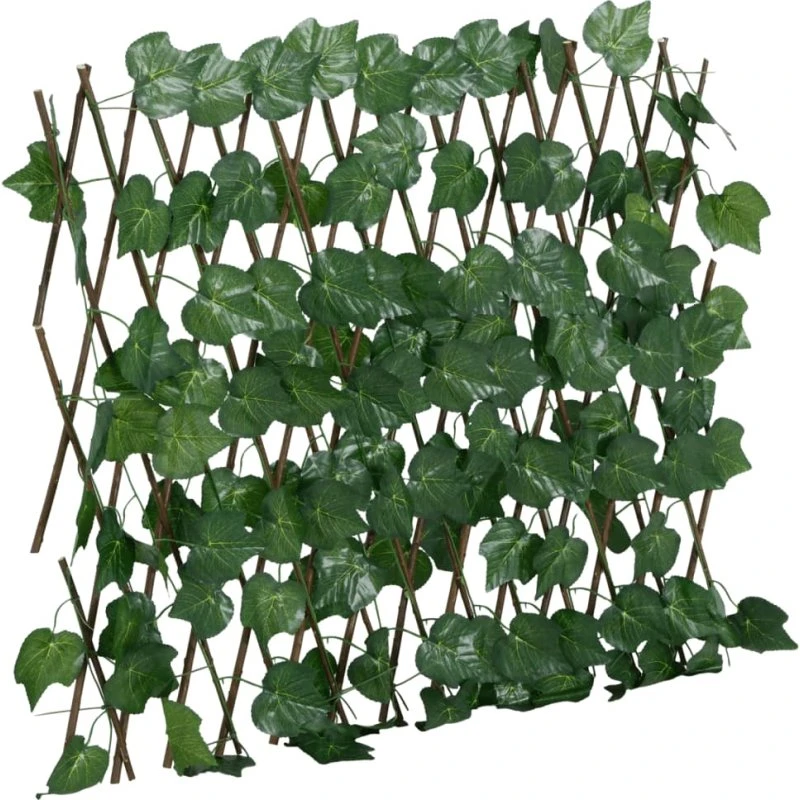Espalier med kunstige vinblade 190x60 cm, udvidelig grøn