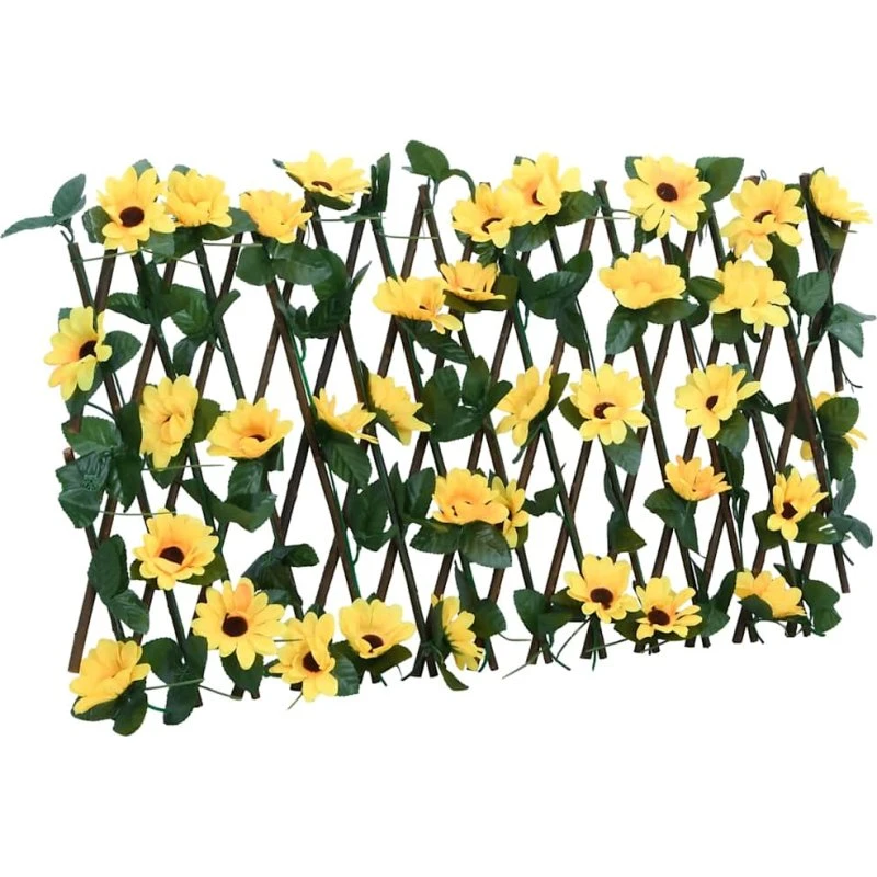 Udvideligt espalier med kunstig vedbend 40–180×20–30 cm, gul