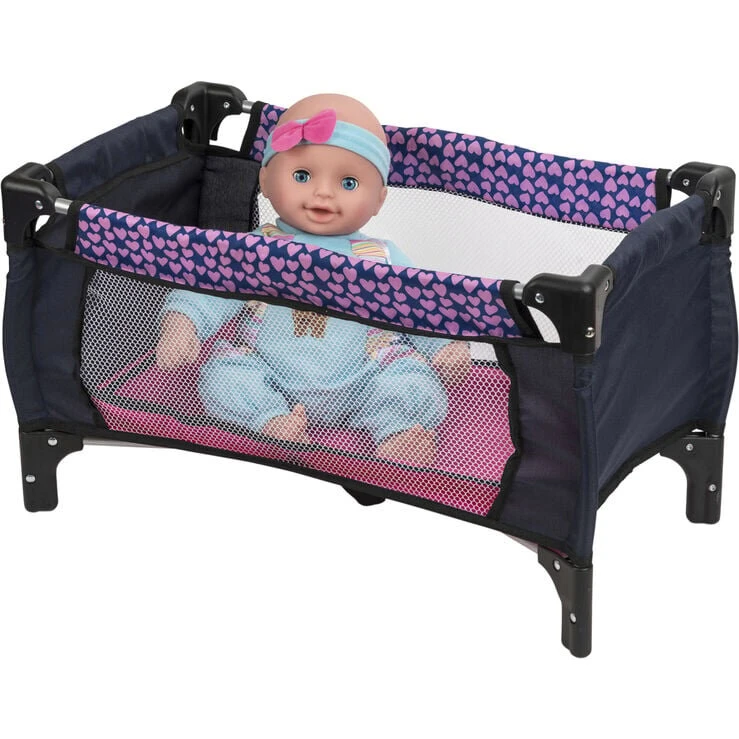 Baby Love Weekendseng til dukke 30-47 cm med madras og rejsepose