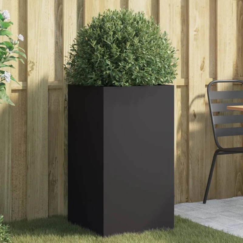 Plantekasse i koldvalset stål 42×38×75 cm, sort