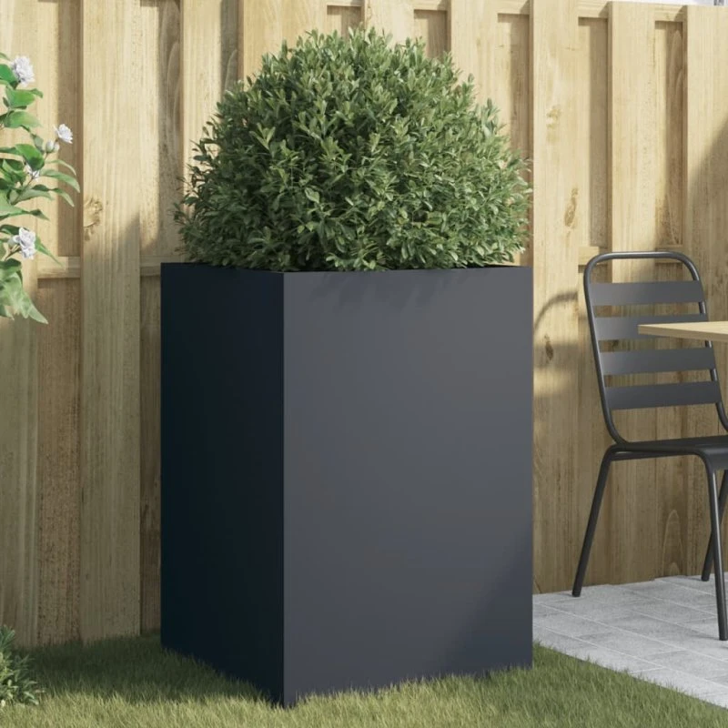 Plantekasse i koldvalset stål 52x48x75 cm - Antracit