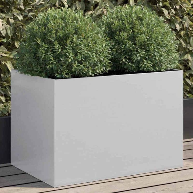 Plantekasse 62x40x39 cm galvaniseret stål, sølv