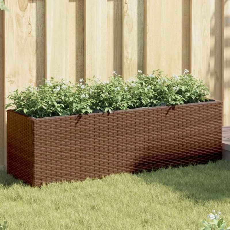 Plantekasser 2 stk. med 3 potter 105x30x32 cm - brun