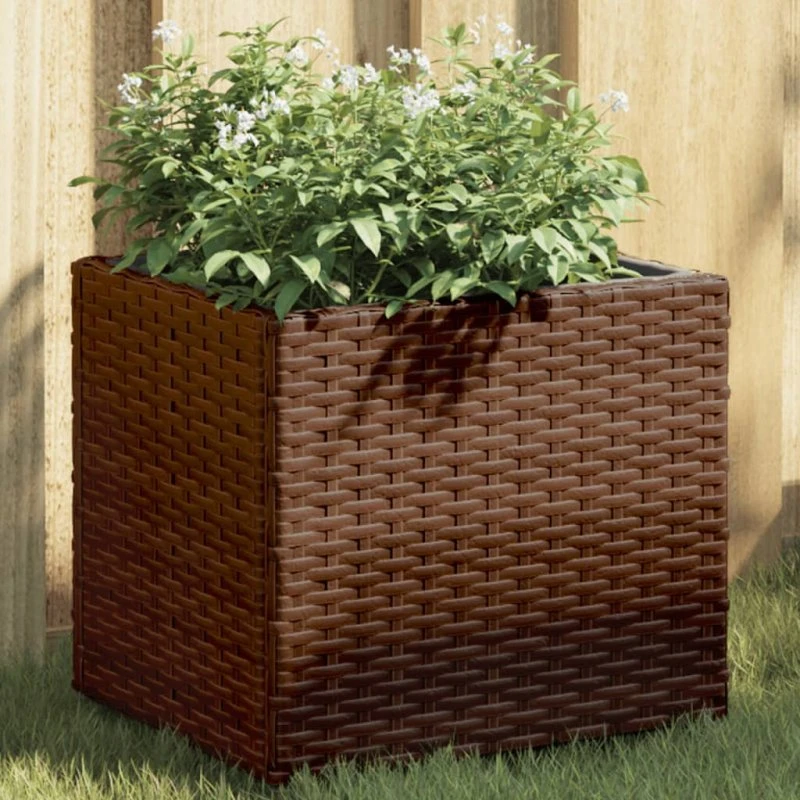 Plantekasser 2 stk. 36x30x32 cm polyrattan – brun
