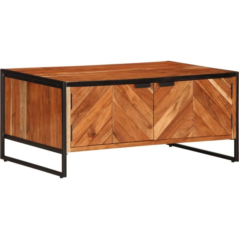 Sofabord i massivt akacietræ 90x55x40 cm